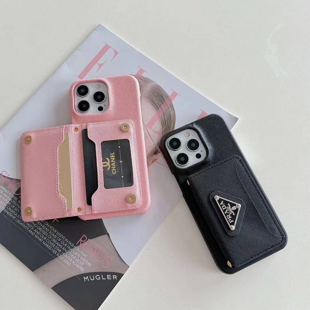 Tunde Store Elegant Prada iPhone Covers With Integrated Wallet | iPhone 12 to iPhone 16