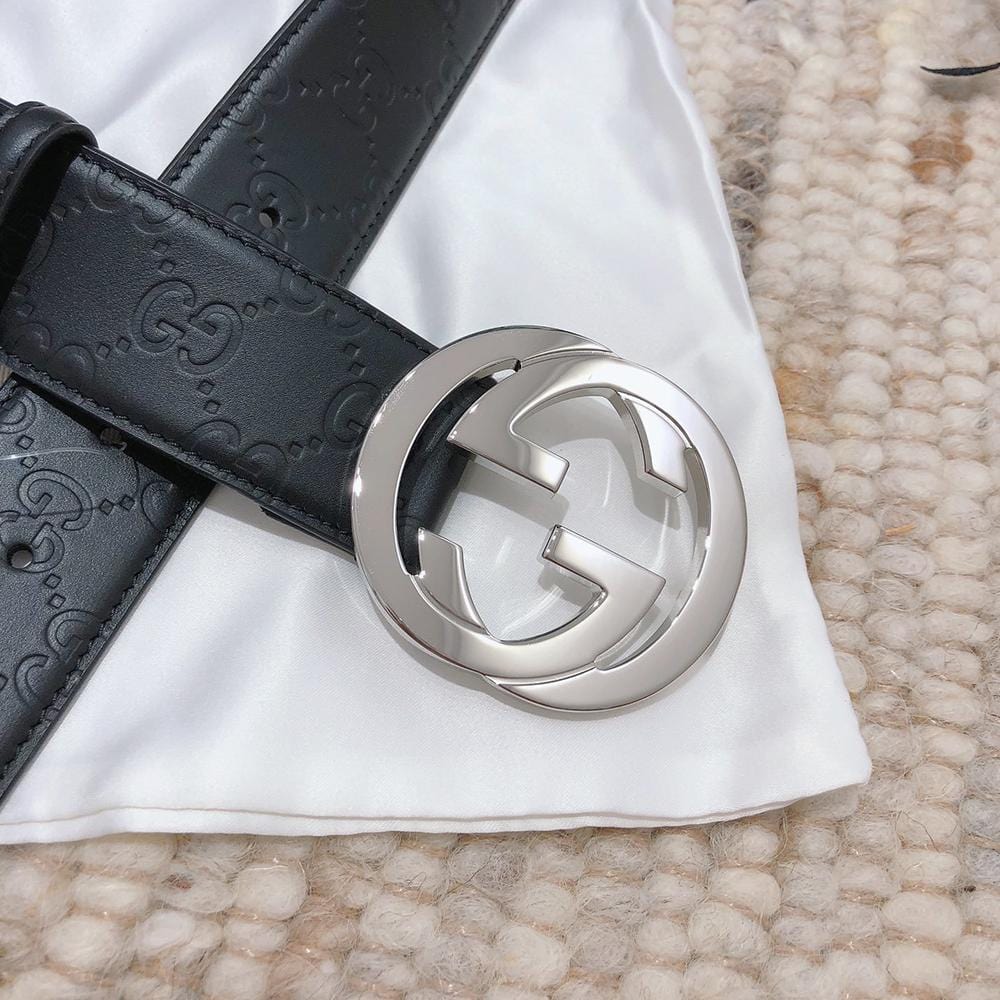 Tunde Store Engraved Black Gucci Belt - SiLouis Vuittoner Gucci Buckle