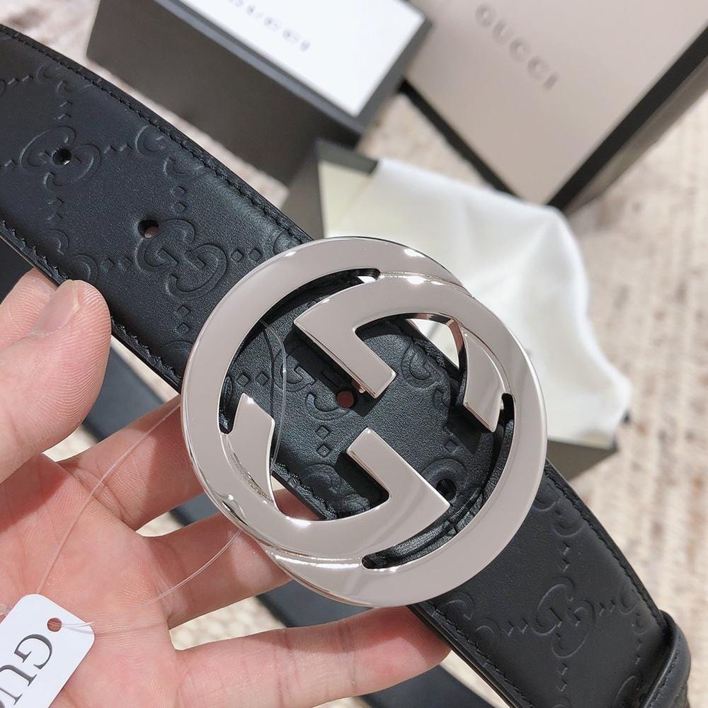 Tunde Store Engraved Black Gucci Belt - SiLouis Vuittoner Gucci Buckle