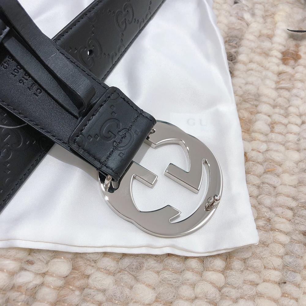 Tunde Store Engraved Black Gucci Belt - SiLouis Vuittoner Gucci Buckle