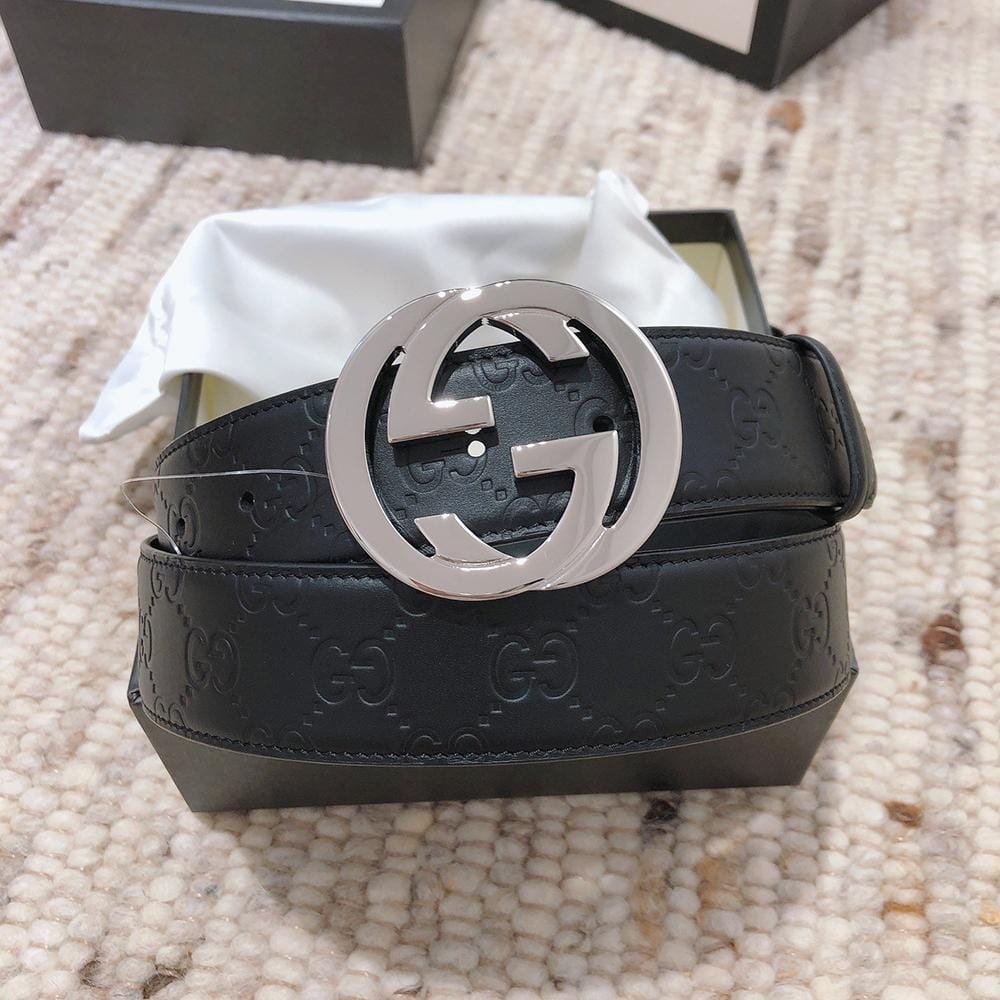 Tunde Store Engraved Black Gucci Belt - SiLouis Vuittoner Gucci Buckle