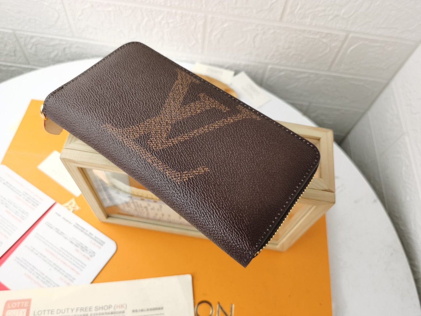 Tunde Store Engraved Louis Vuitton Leather Wallet