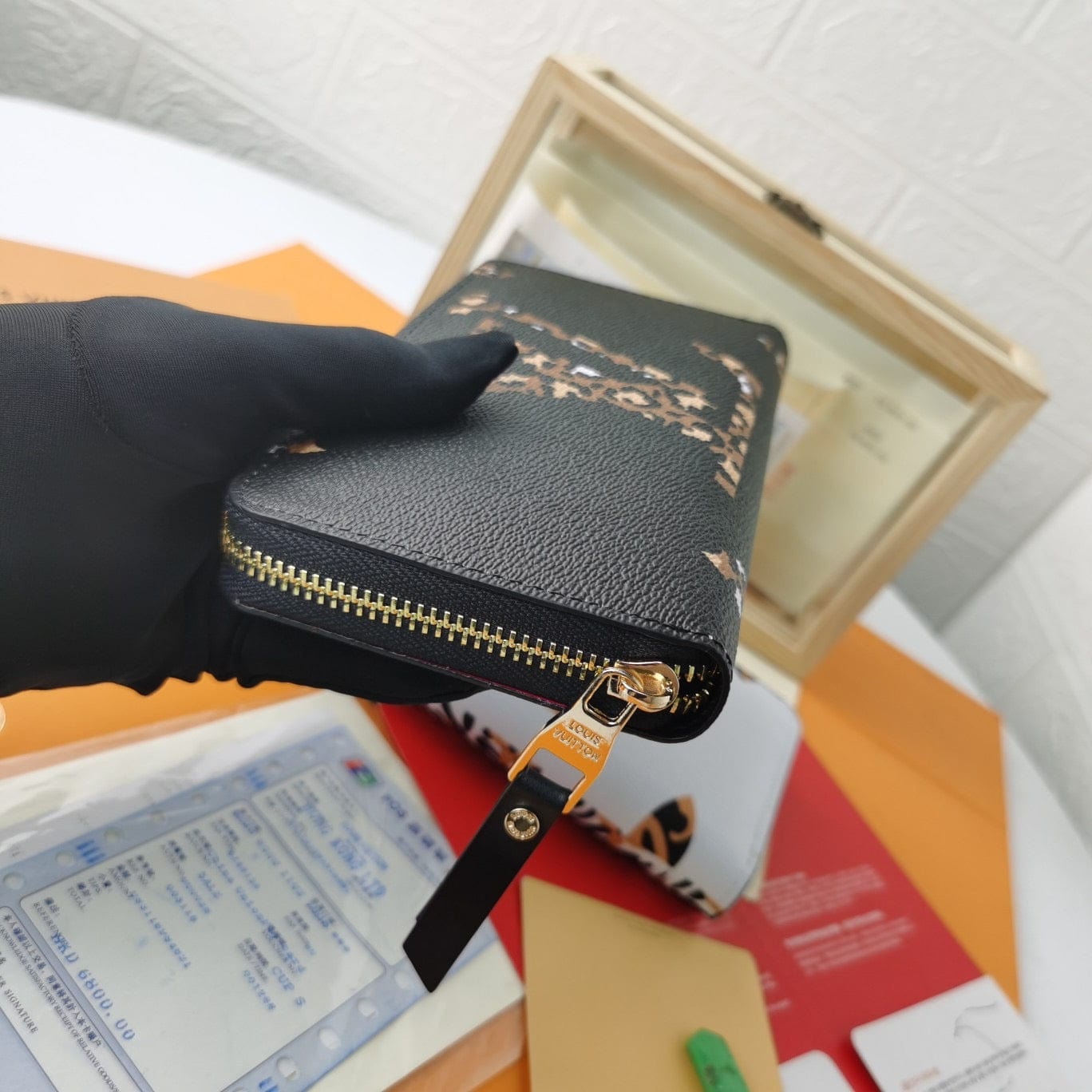 Tunde Store Engraved Louis Vuitton Leather Wallet