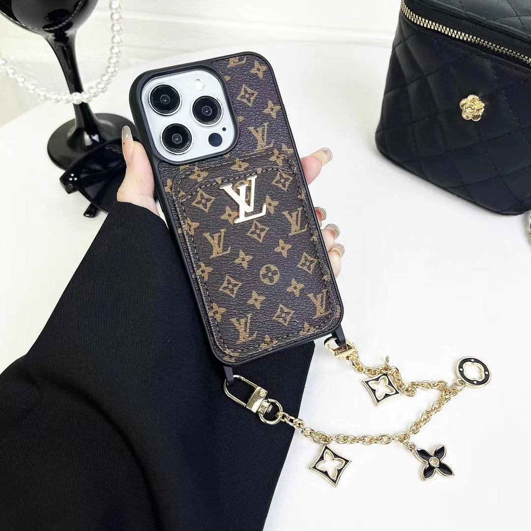 Tunde Store Fashioned Back Pocket Louis Vuitton iPhone Case | Charming chain holder