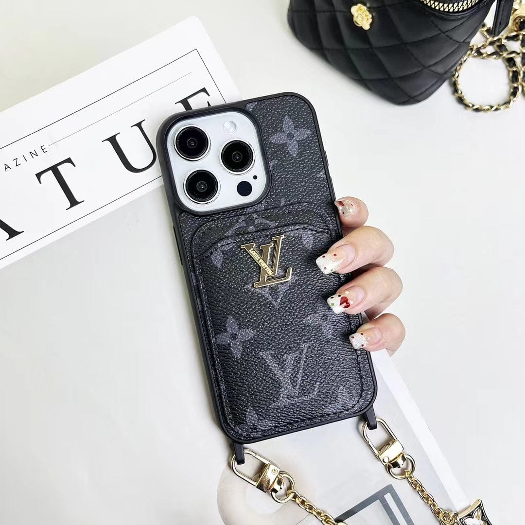 Tunde Store Fashioned Back Pocket Louis Vuitton iPhone Case | Charming chain holder