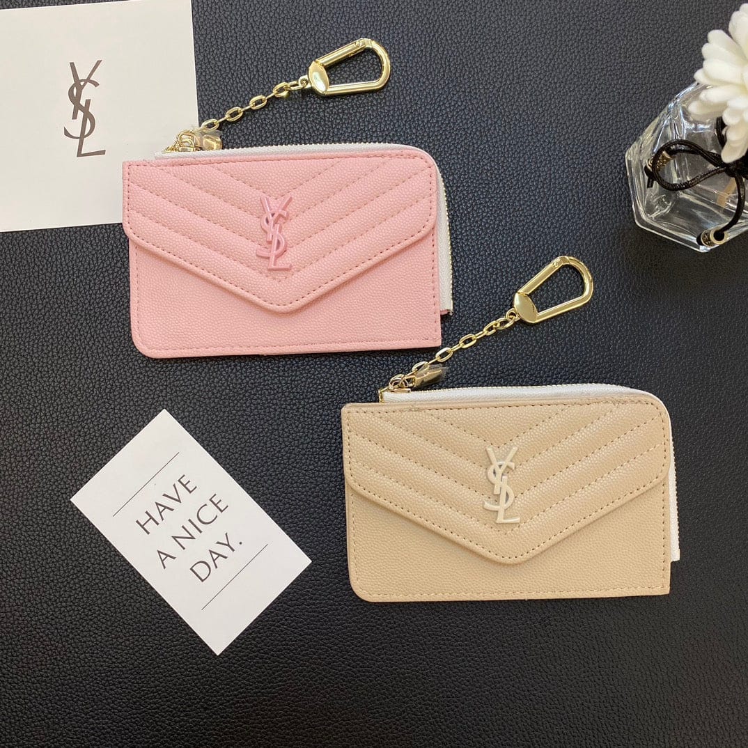 Tunde Store Fashioned YSL Card Holder Wallet with keychain holder