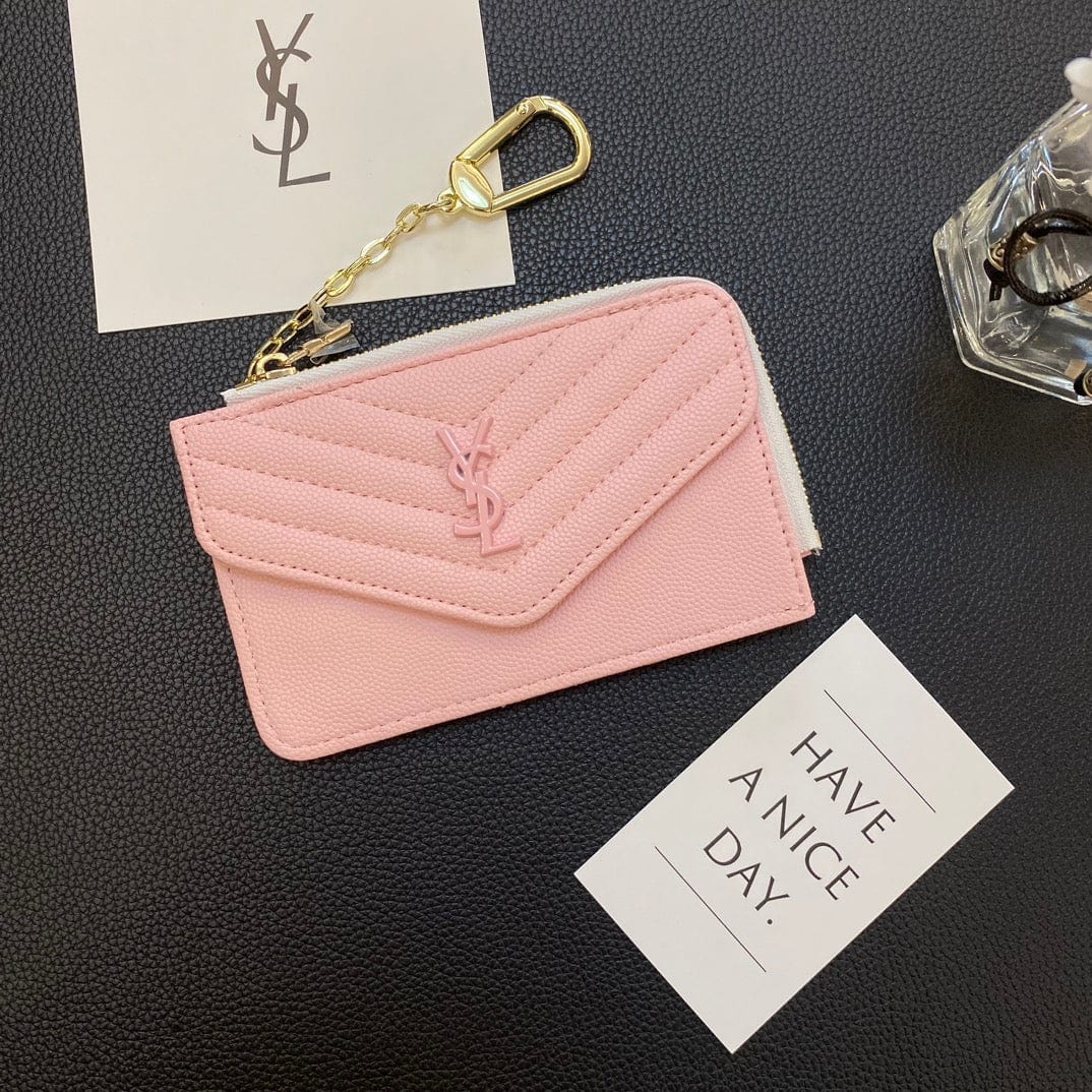 Tunde Store Fashioned YSL Card Holder Wallet with keychain holder