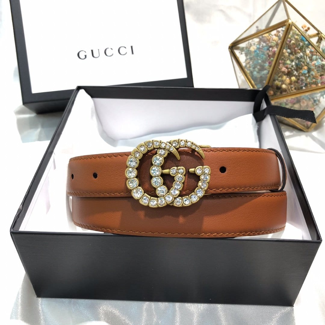 Tunde Store Gucci Brown Leather Gucci Belt for women