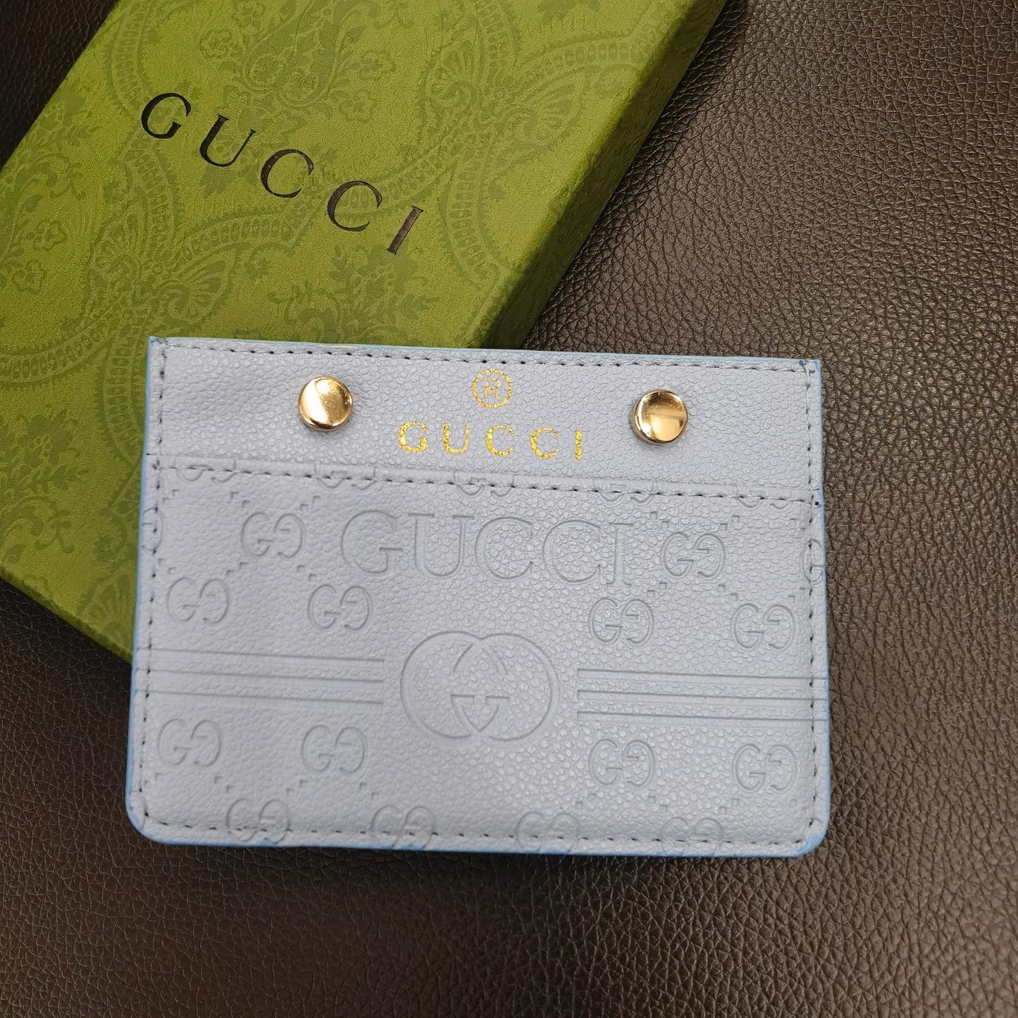 Tunde Store Gucci Embossed Leather Card Holder Wallet