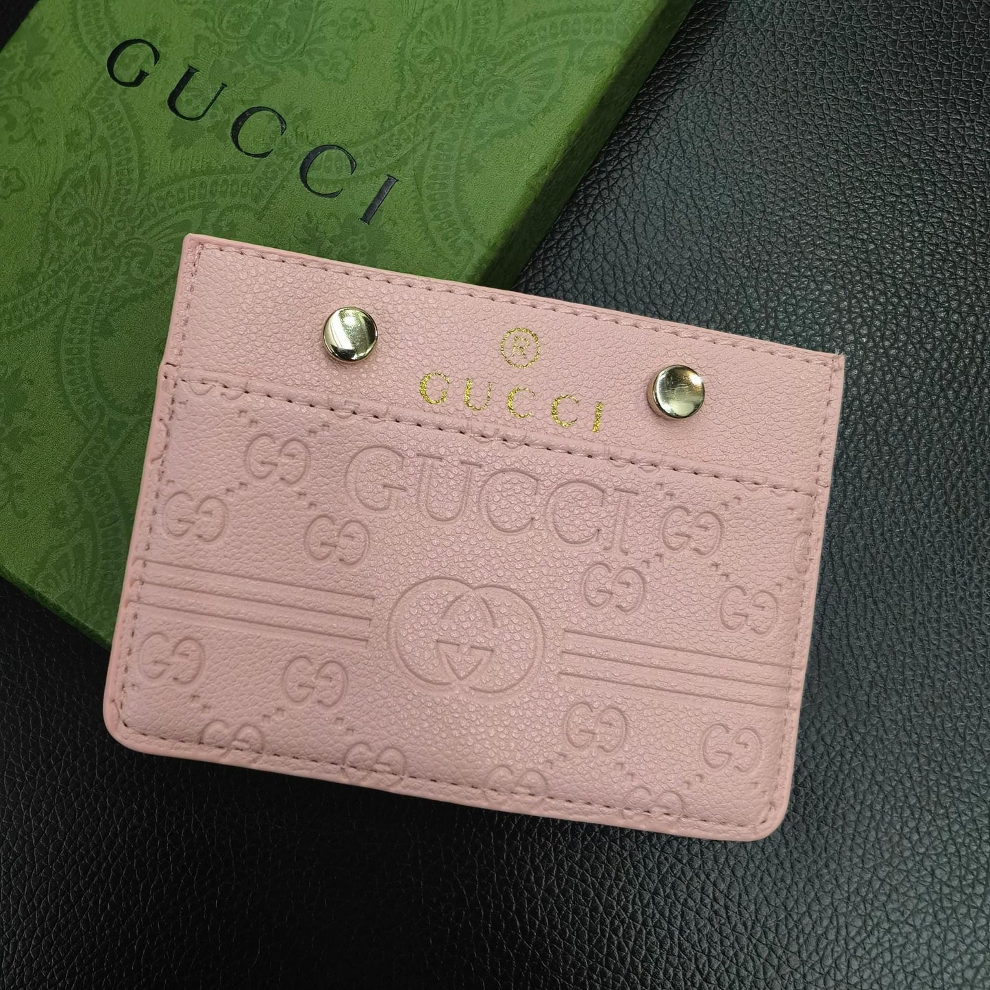 Tunde Store Gucci Embossed Leather Card Holder Wallet