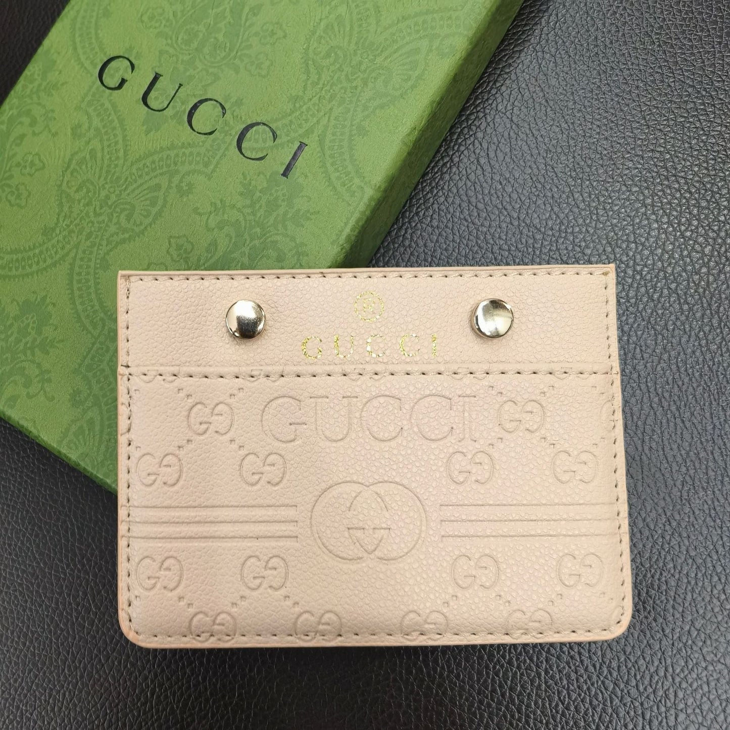 Tunde Store Gucci Embossed Leather Card Holder Wallet