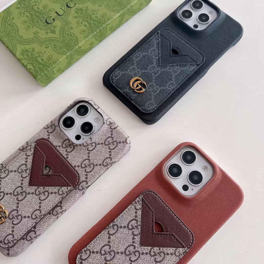 Tunde Store Gucci GG Canvas Cardholder Leather iPhone Case