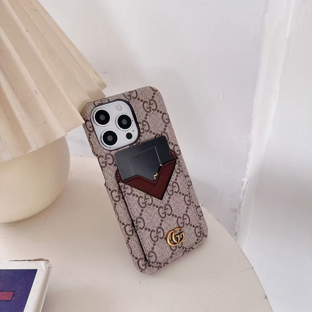 Tunde Store Gucci GG Canvas Cardholder Leather iPhone Case