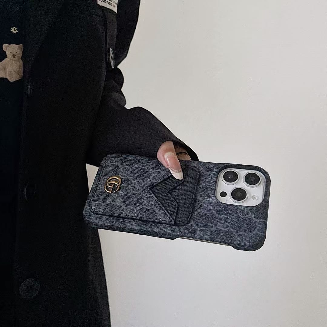 Tunde Store Gucci GG Canvas Cardholder Leather iPhone Case