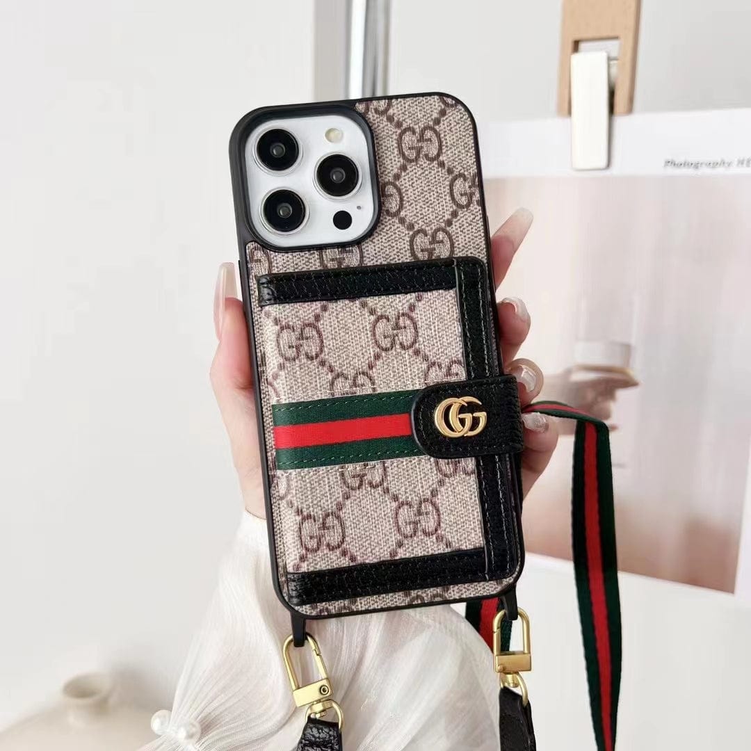 Tunde Store Gucci iPhone 15 Case with Wrist Strap