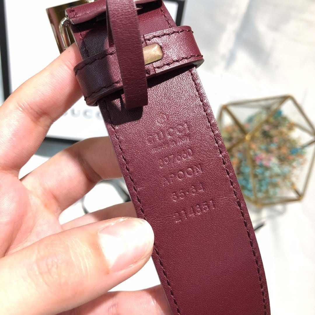 Tunde Store Gucci Mahogany Leather Belt - Glamorous Buckle