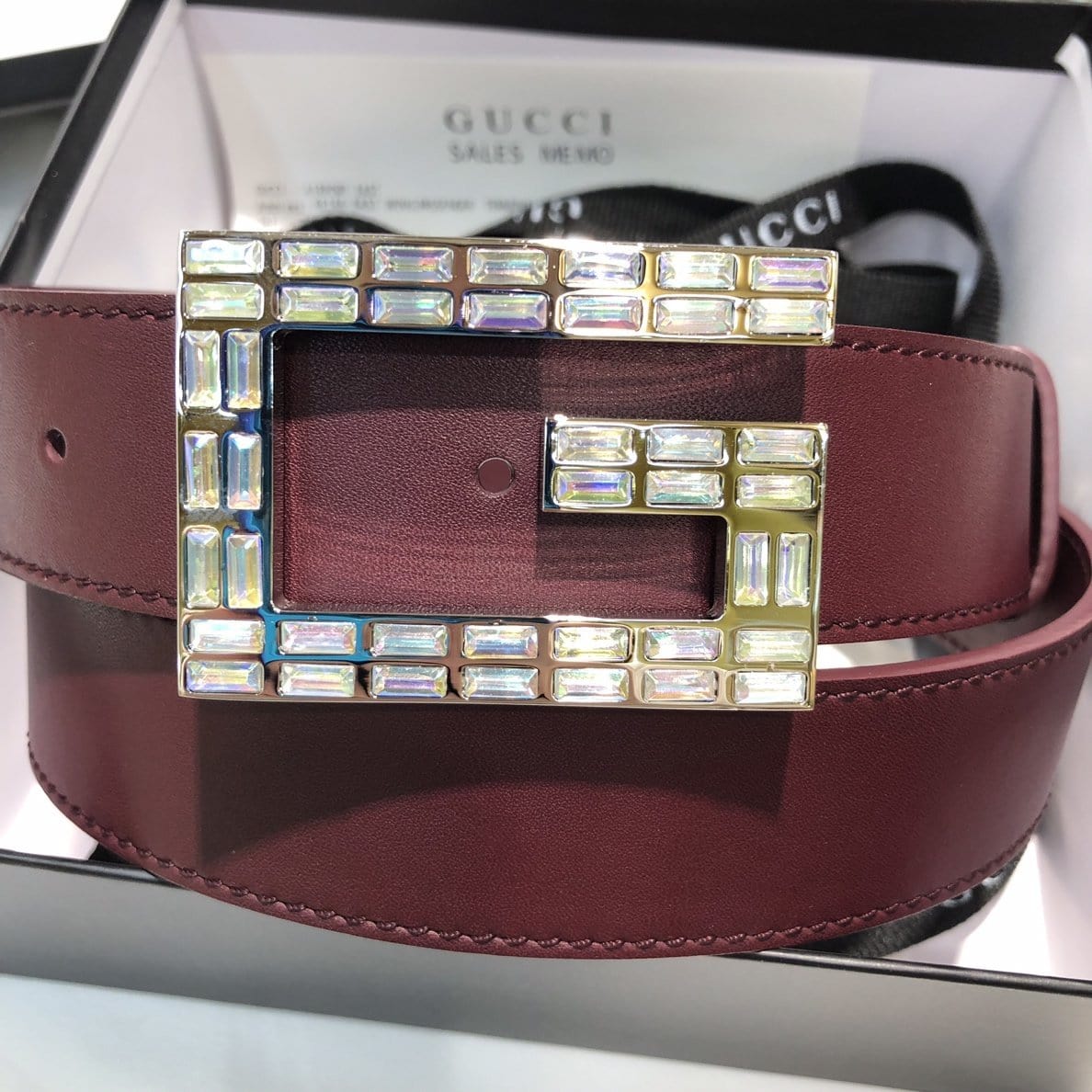 Tunde Store Gucci Mahogany Leather Belt - Glamorous Buckle