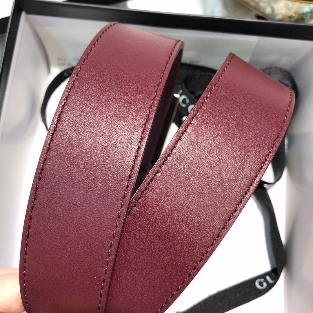 Tunde Store Gucci Mahogany Leather Belt - Glamorous Buckle