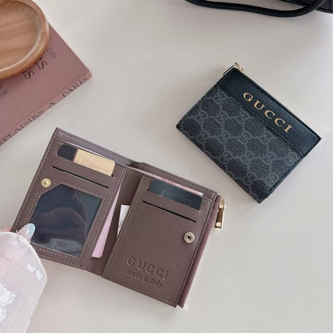 Tunde Store Gucci Monogram Zip Wallet with Gold Logo – Bifold Design