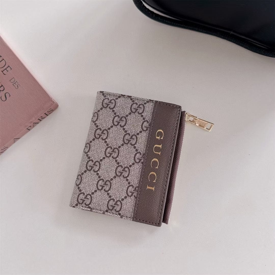 Tunde Store Gucci Monogram Zip Wallet with Gold Logo – Bifold Design