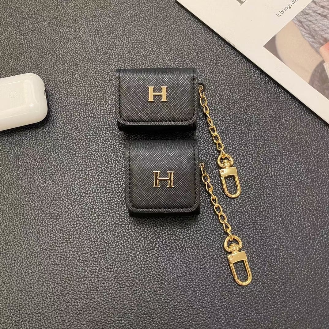 Tunde Store Hermès Inspired Airpod Cover with Gold Chain