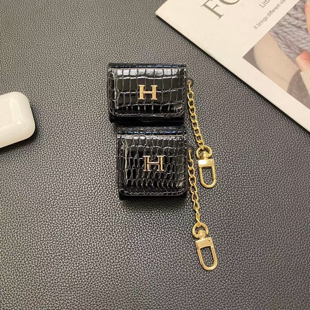 Tunde Store Hermès Inspired Airpod Cover with Gold Chain
