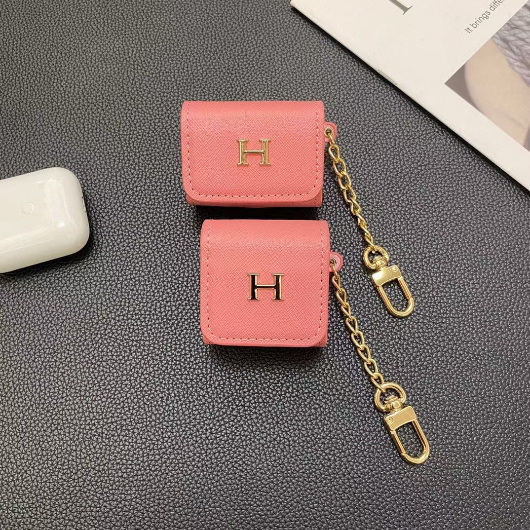 Tunde Store Hermès Inspired Airpod Cover with Gold Chain