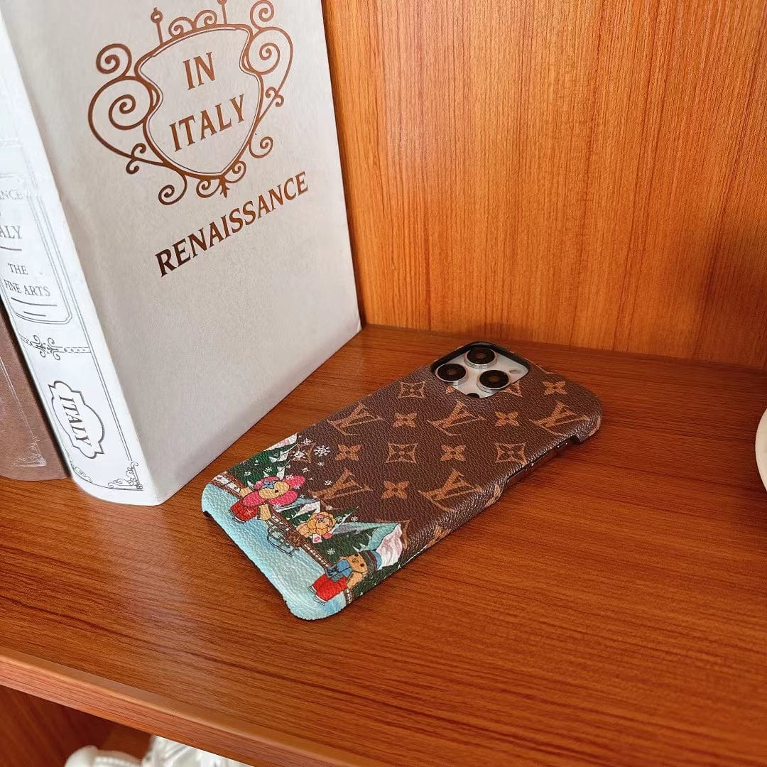 Tunde Store iPhone 12 - 15 Pro Max Luxury Leather Phone Case With Phone Protective Cover