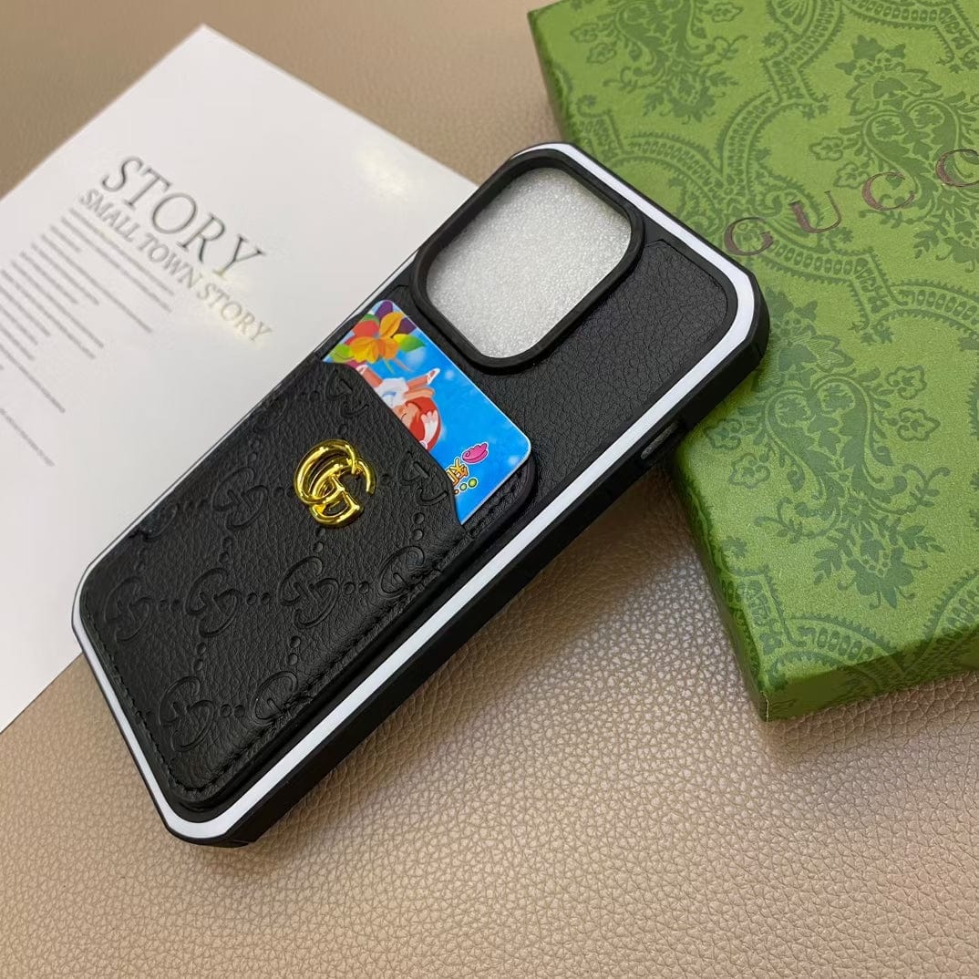 Tunde Store iphone 12 - 16 Pro Max Luxury Emboss Gucci With Cash Card Holder