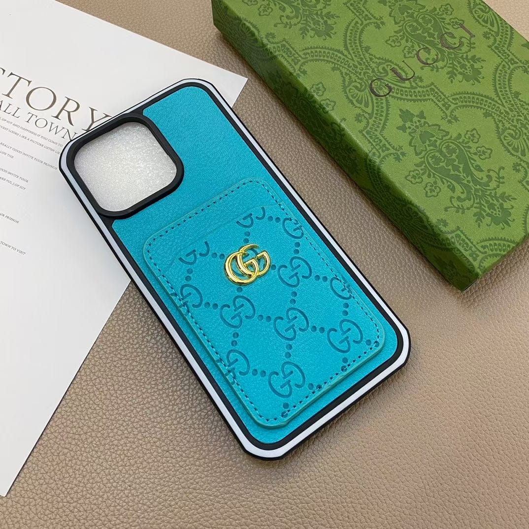 Tunde Store iphone 12 - 16 Pro Max Luxury Emboss Gucci With Cash Card Holder
