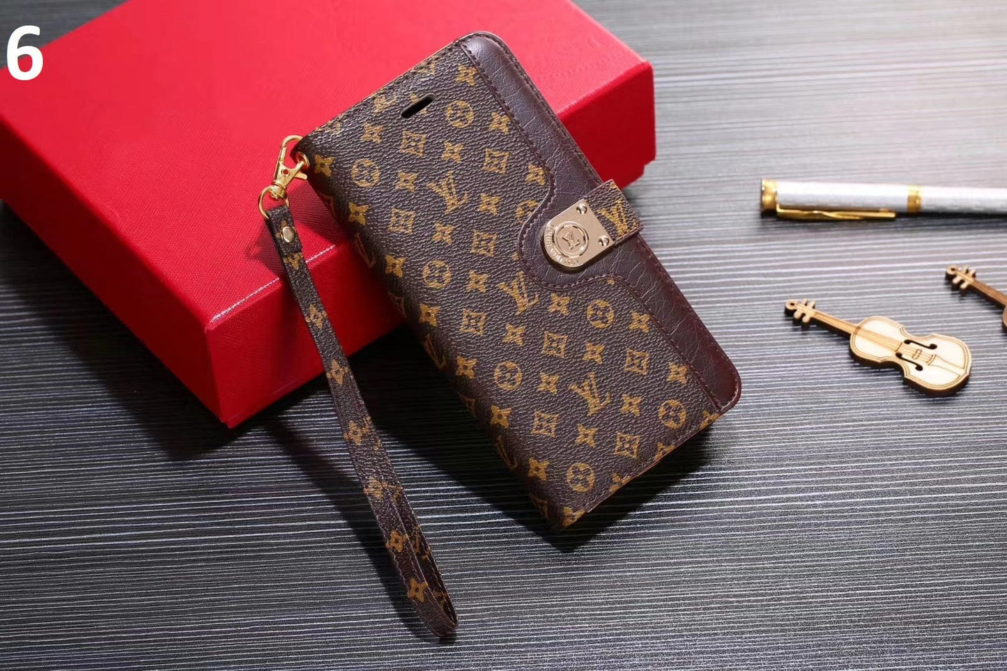 Tunde Store Leather Folio Louis Vuitton Phone Cases for iPhone 13 | iPhone 14 | iPhone 15