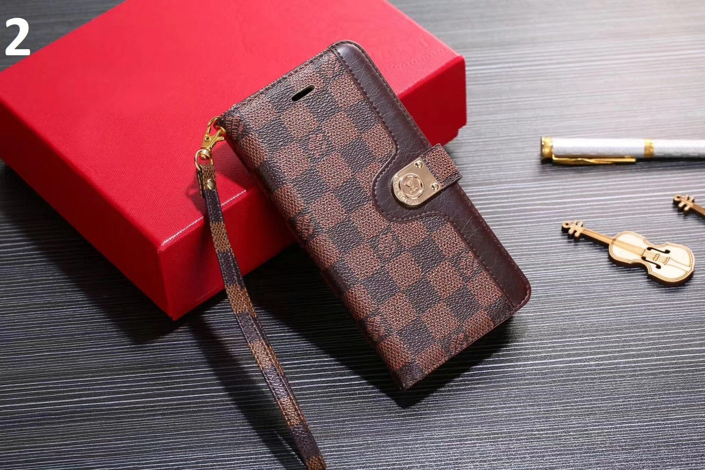 Tunde Store Leather Folio Louis Vuitton Phone Cases for iPhone 13 | iPhone 14 | iPhone 15