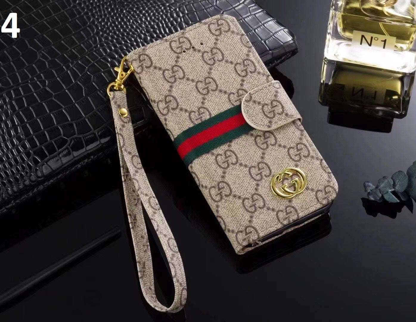 Tunde Store Leather Gucci Folio Phone Cases for iPhone 14 | iPhone 15 | iPhone 16