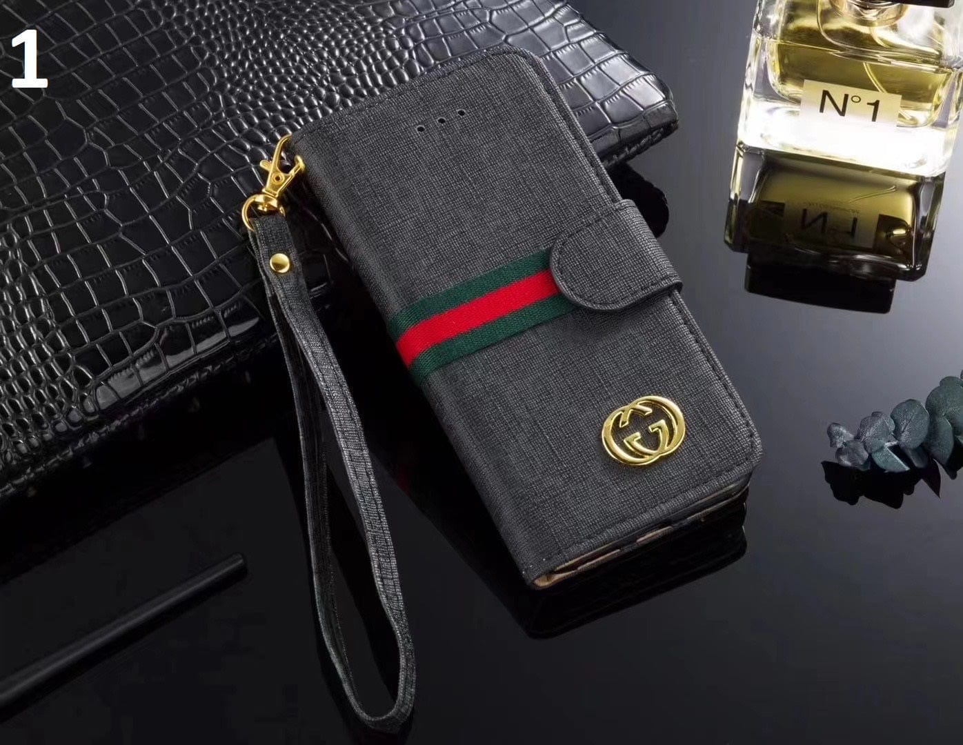 Tunde Store Leather Gucci Folio Phone Cases for iPhone 14 | iPhone 15 | iPhone 16