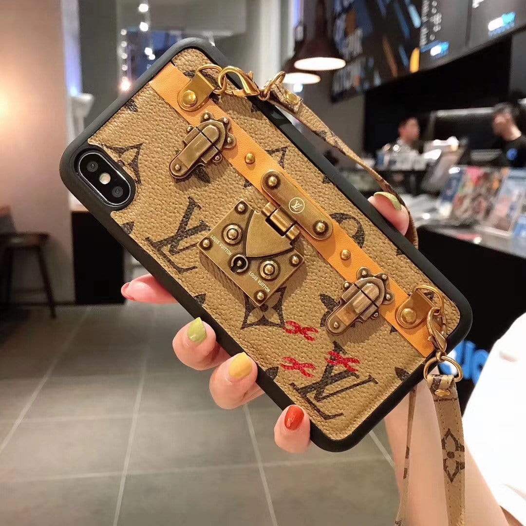 Tunde Store Leather Louis Vuitton iphone Case with straps