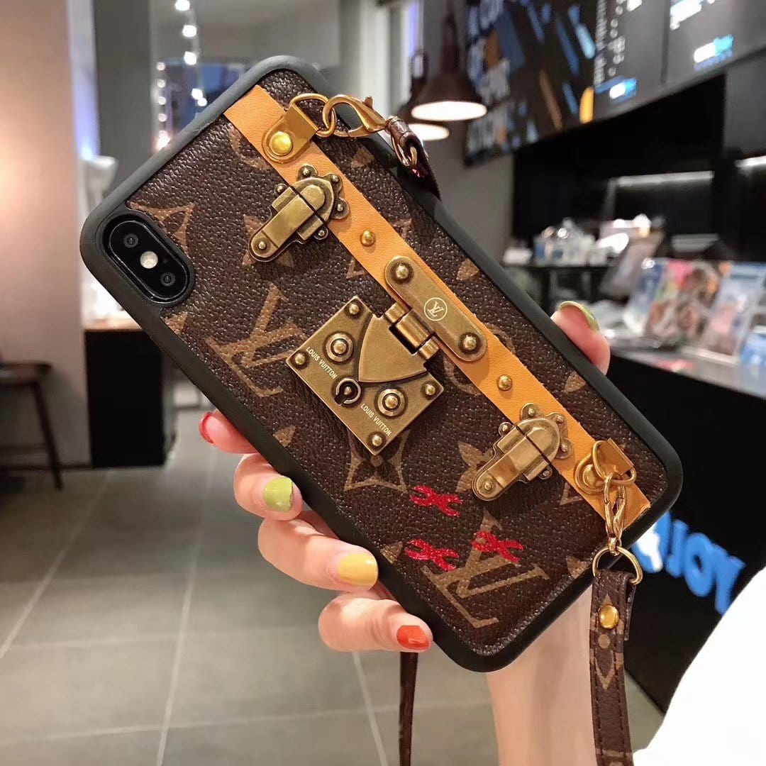 Tunde Store Leather Louis Vuitton iphone Case with straps