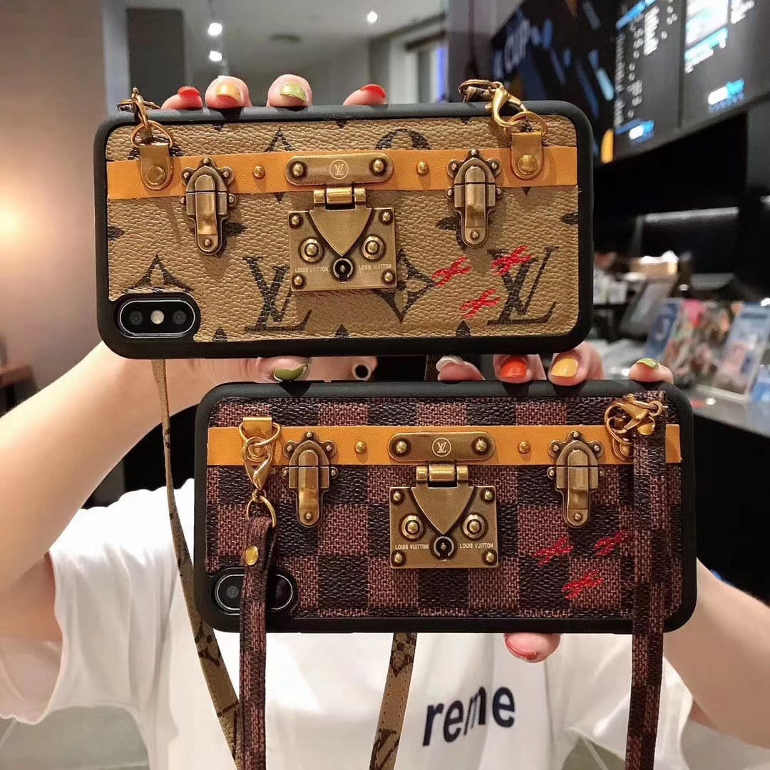 Tunde Store Leather Louis Vuitton iphone Case with straps