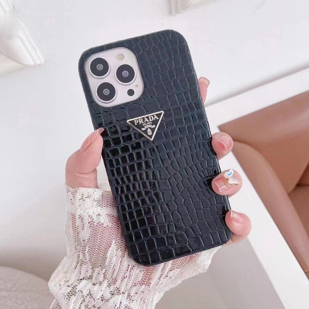 Tunde Store Leather Prada iPhone 15 Cases | Prada Phone Case for iPhone 15