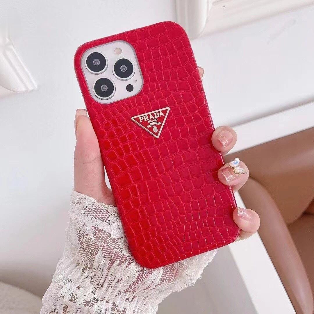 Tunde Store Leather Prada iPhone 15 Cases | Prada Phone Case for iPhone 15