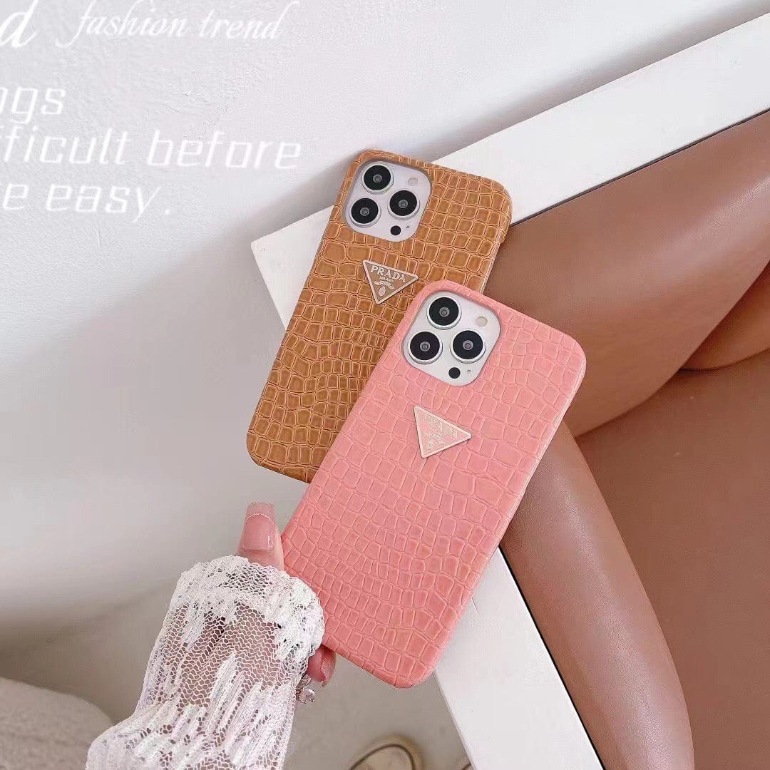 Tunde Store Leather Prada iPhone 15 Cases | Prada Phone Case for iPhone 15
