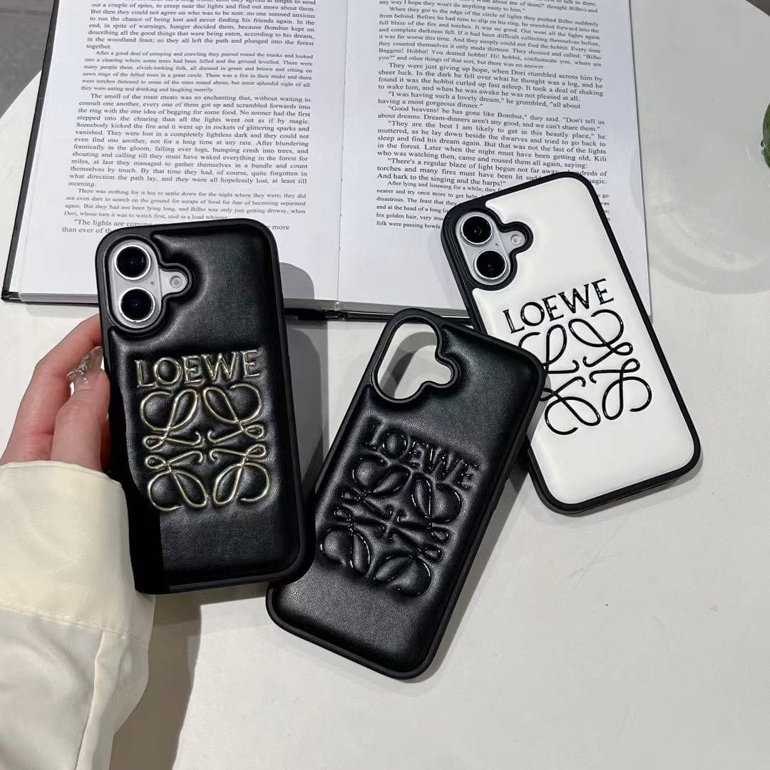 Tunde Store Loewe Anagram Logo Leather iPhone Case