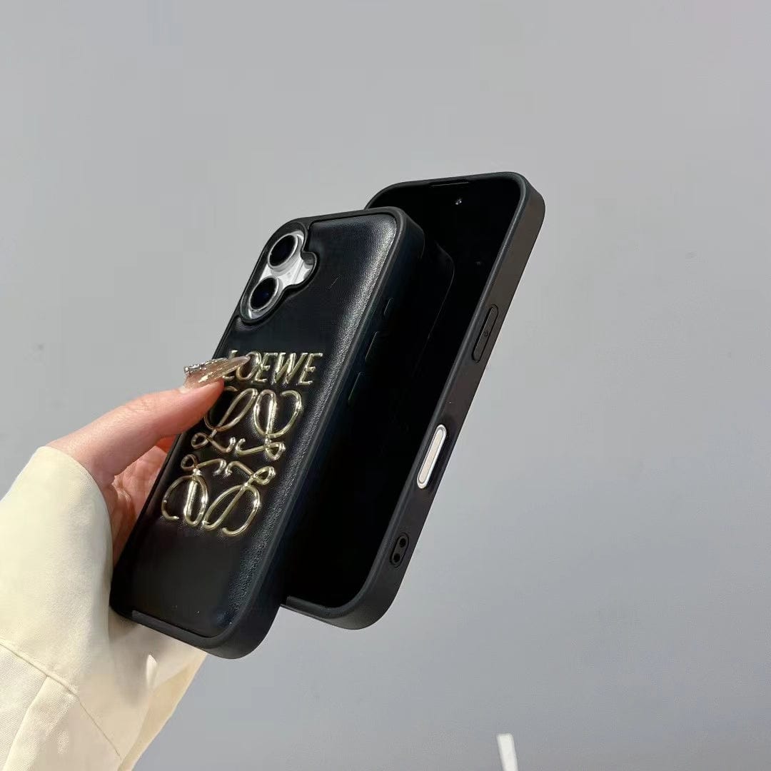 Tunde Store Loewe Anagram Logo Leather iPhone Case