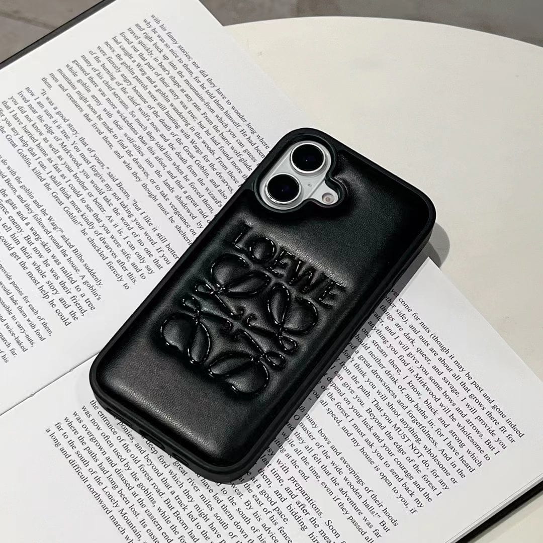Tunde Store Loewe Anagram Logo Leather iPhone Case