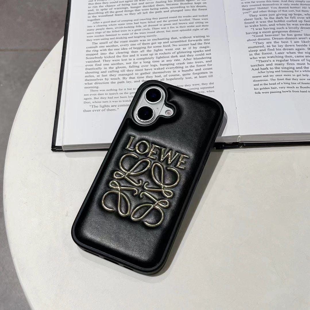Tunde Store Loewe Anagram Logo Leather iPhone Case