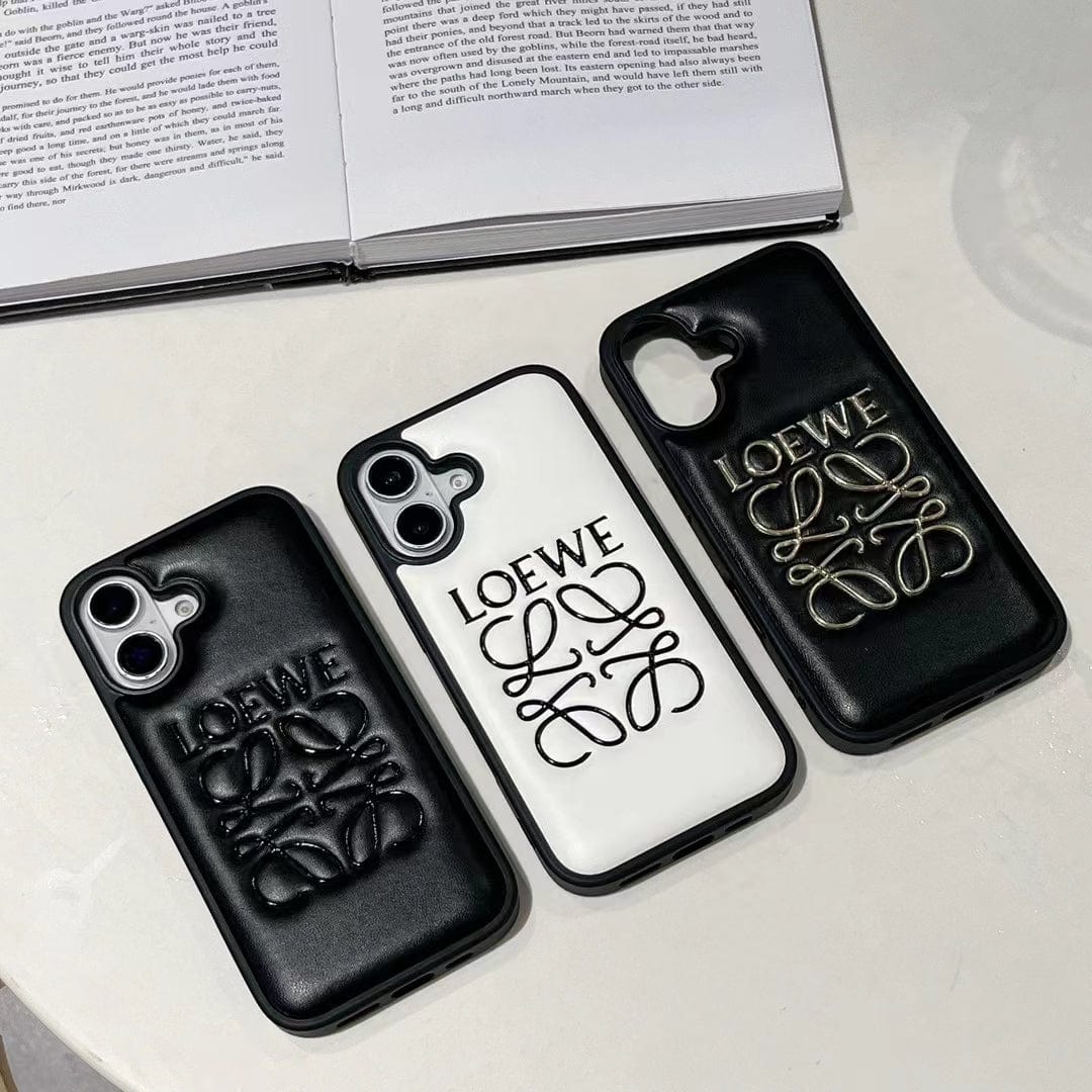 Tunde Store Loewe Anagram Logo Leather iPhone Case