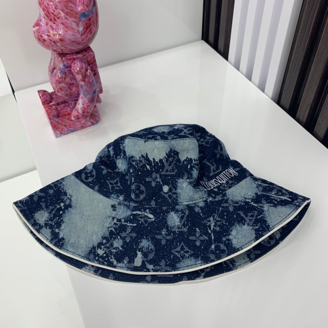 Tunde Store Louis Vuitton Distressed Denim Monogram Bucket Hat