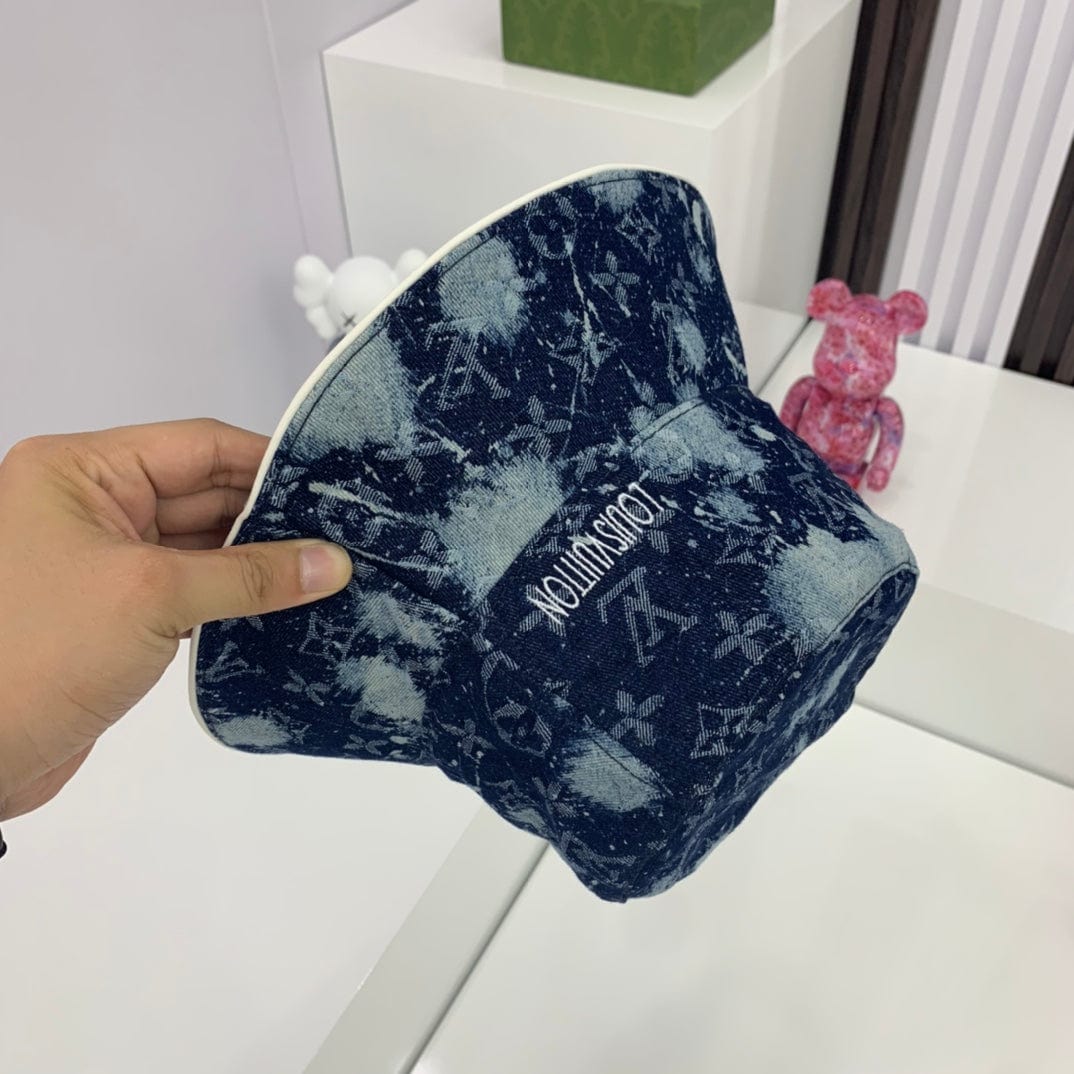 Tunde Store Louis Vuitton Distressed Denim Monogram Bucket Hat