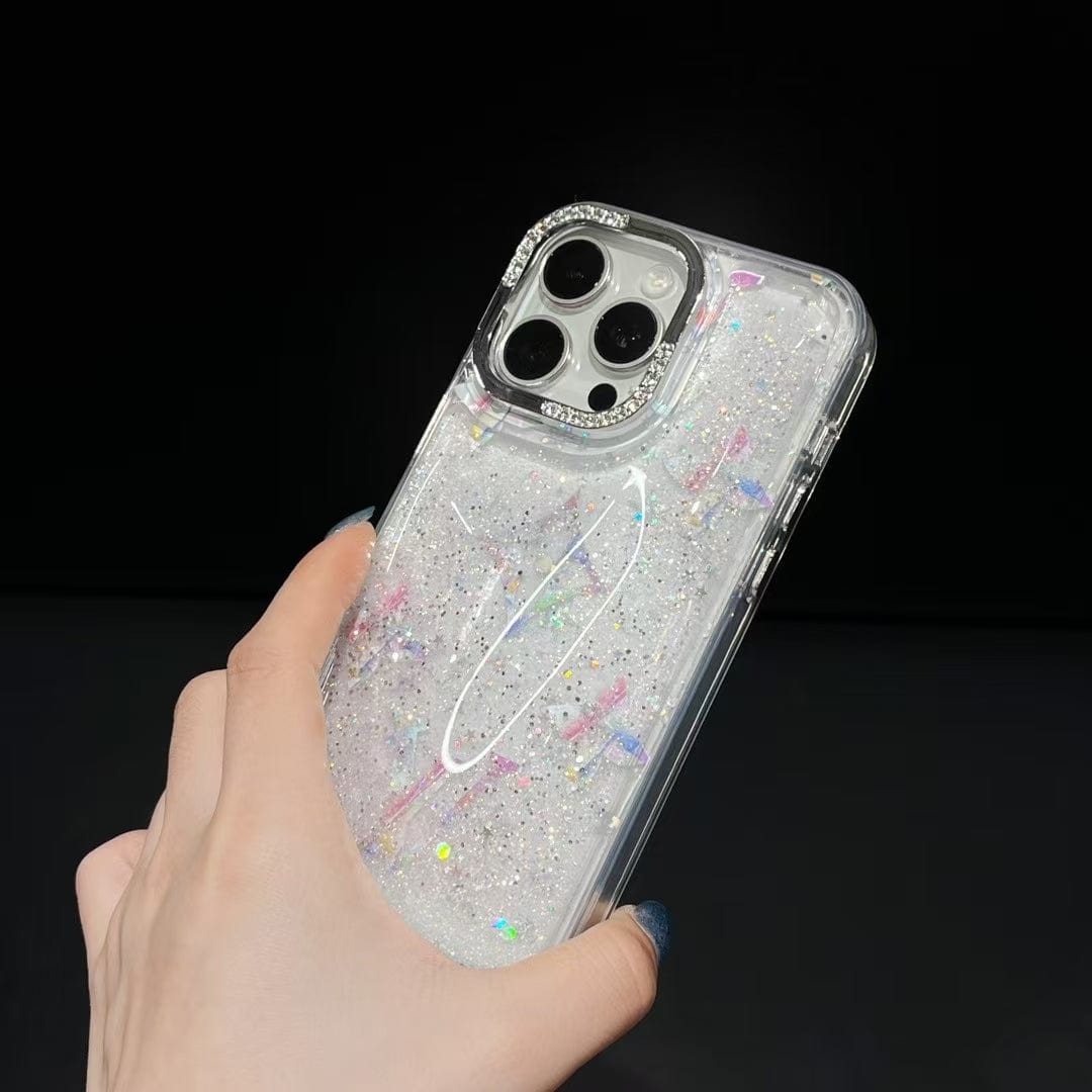 Tunde Store Louis Vuitton Glitter Sparkle Monogram iPhone Case with Rhinestone Camera Ring