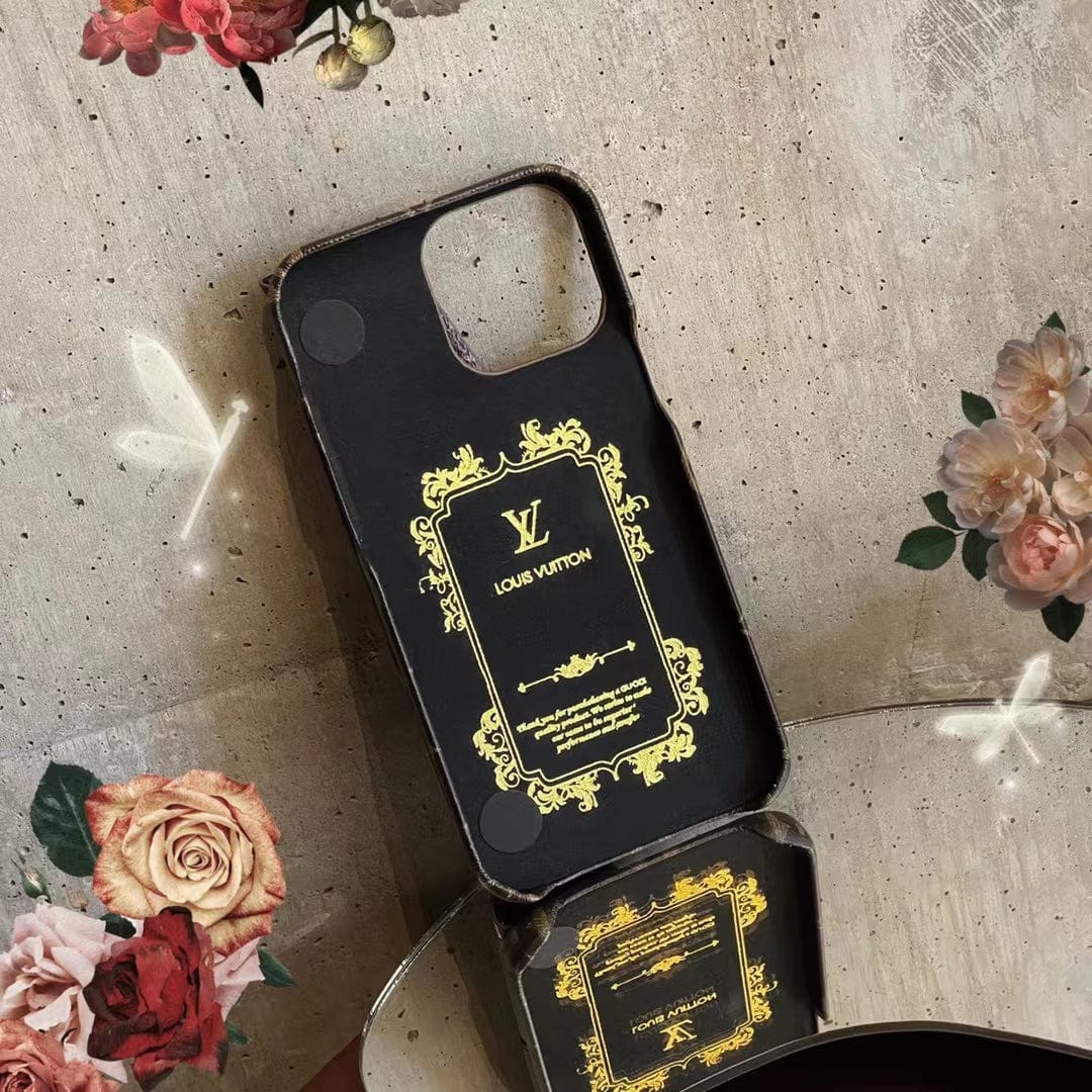 Tunde Store Louis Vuitton iPhone 14 Wallet Case With Straps | Louis Vuitton Back Pocket case for iPhone 14