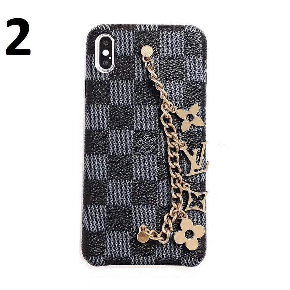 Tunde Store Louis Vuitton Leather Phone Cases With Straps for iPhone 14
